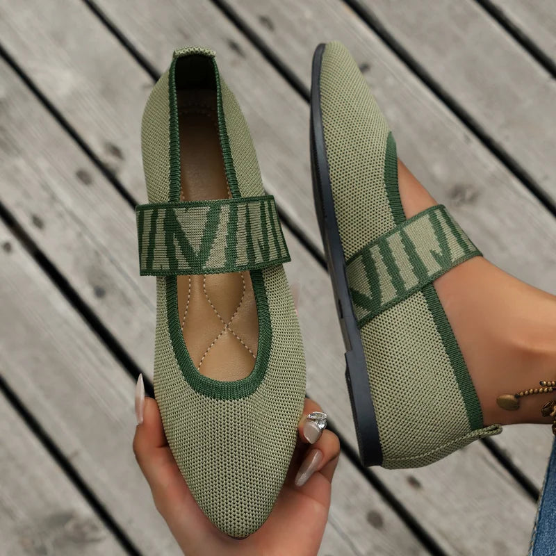 Stylish women's summer shoes with a pointed toe - Lina-4-Green-Nora Luxe