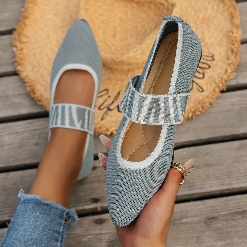 Stylish women's summer shoes with a pointed toe - Lina-4-Grey-Nora Luxe