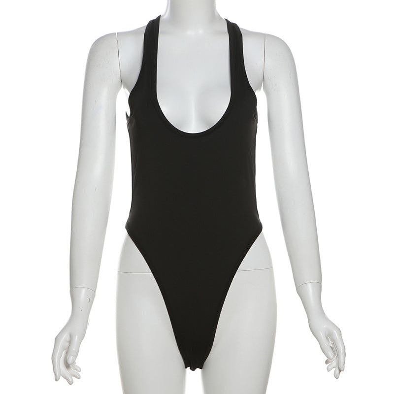Stylish women's swimsuit with a deep round neckline & body-hugging cut – Noa-S-Nora Luxe