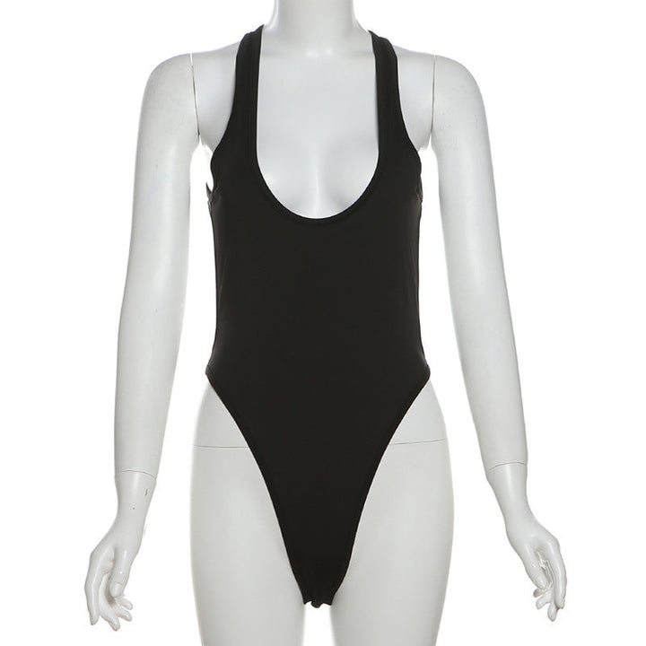 Stylish women's swimsuit with a deep round neckline & body-hugging cut – Noa-S-Nora Luxe