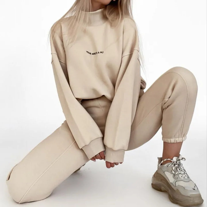 Stylish Women's Tracksuit - Jade-Beige-XS-Nora Luxe