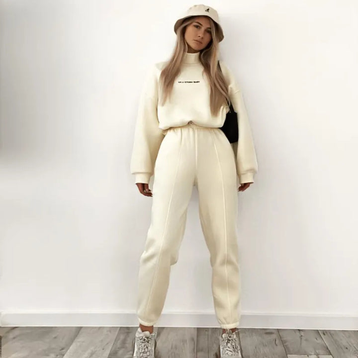 Stylish Women's Tracksuit - Jade-Cream-XS-Nora Luxe