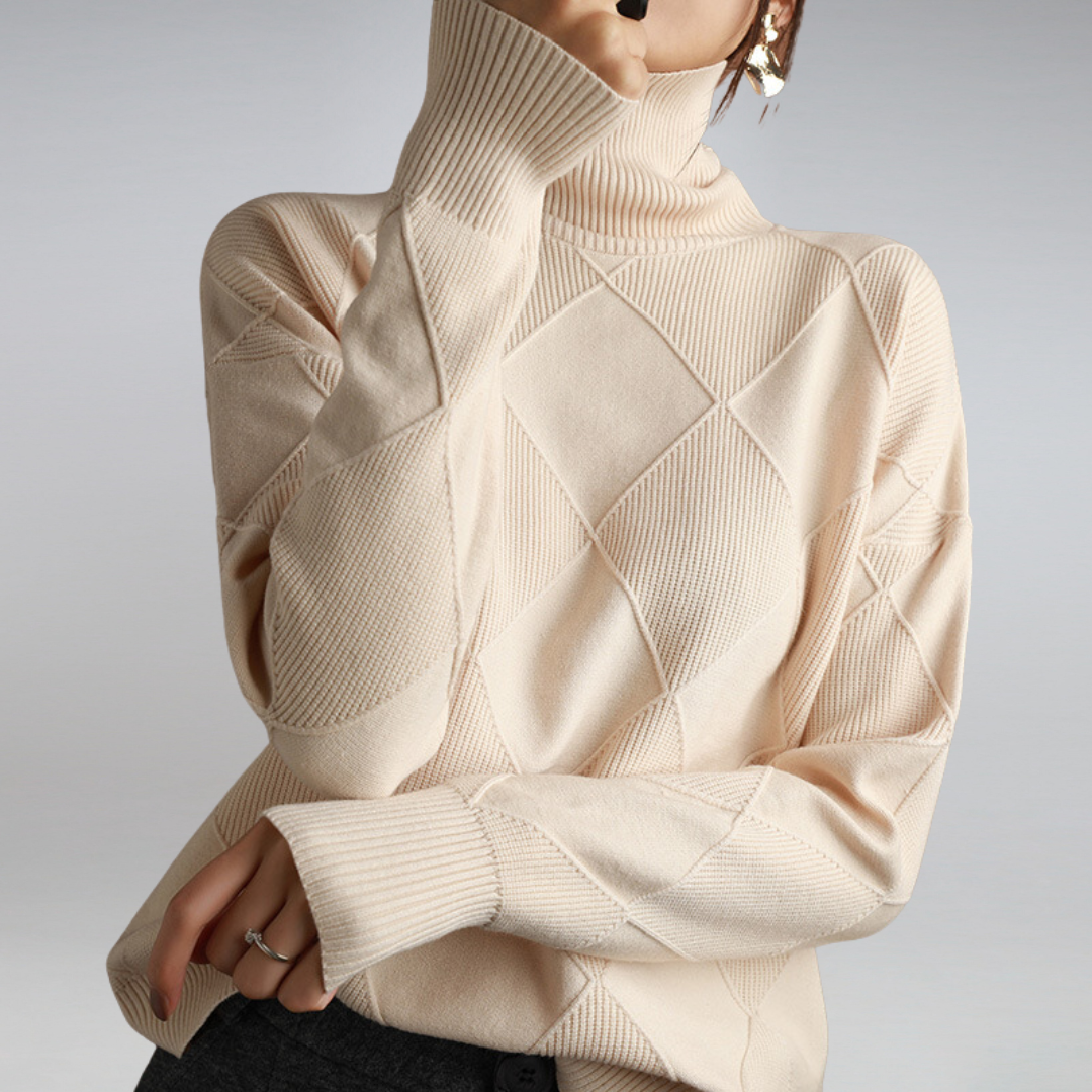 Stylish Women's Turtleneck - Isabella-Beige-S-Nora Luxe