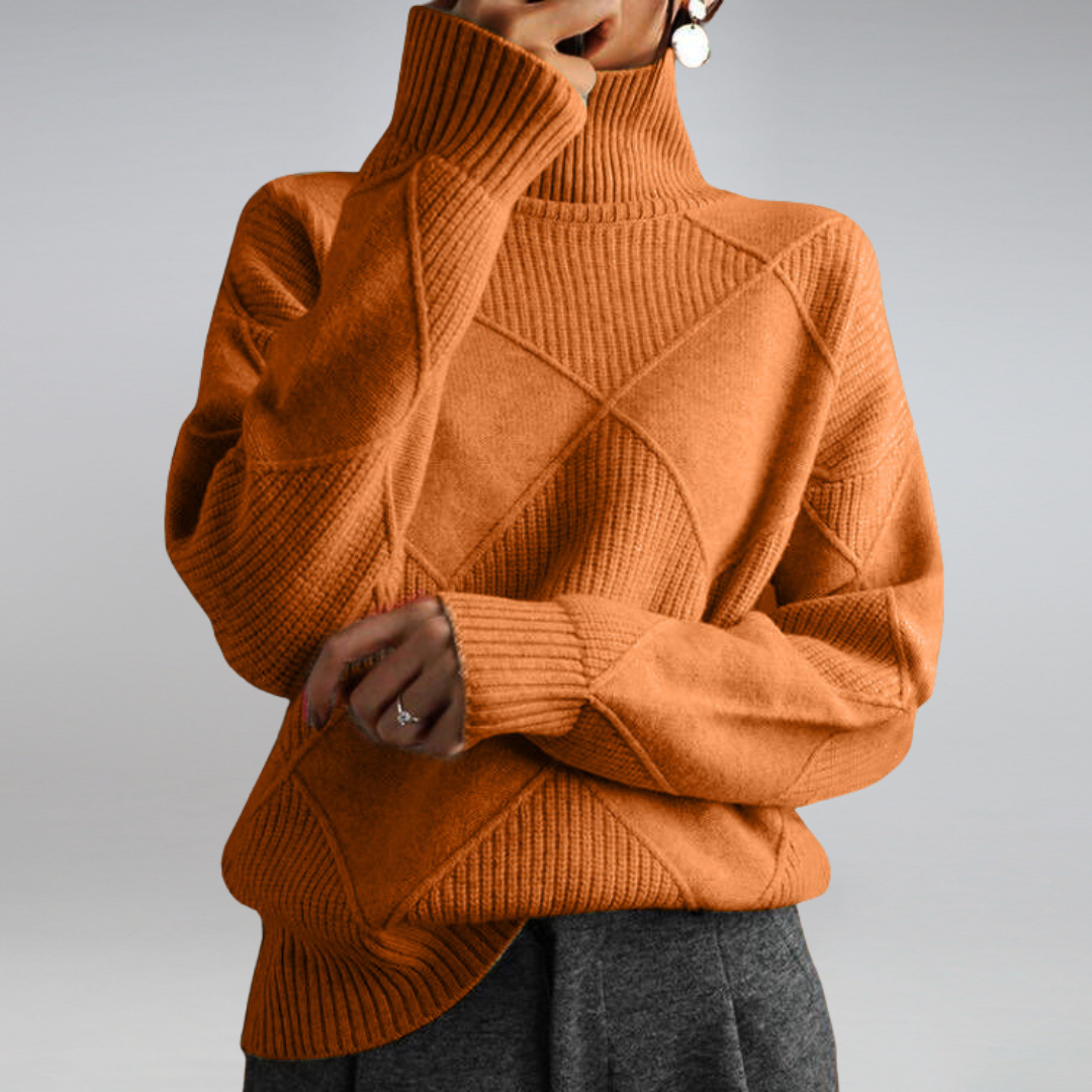Stylish Women's Turtleneck - Isabella-Orange-S-Nora Luxe