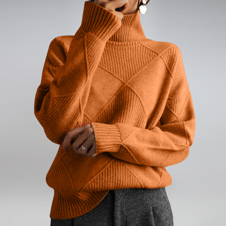 Stylish Women's Turtleneck - Isabella-Orange-S-Nora Luxe