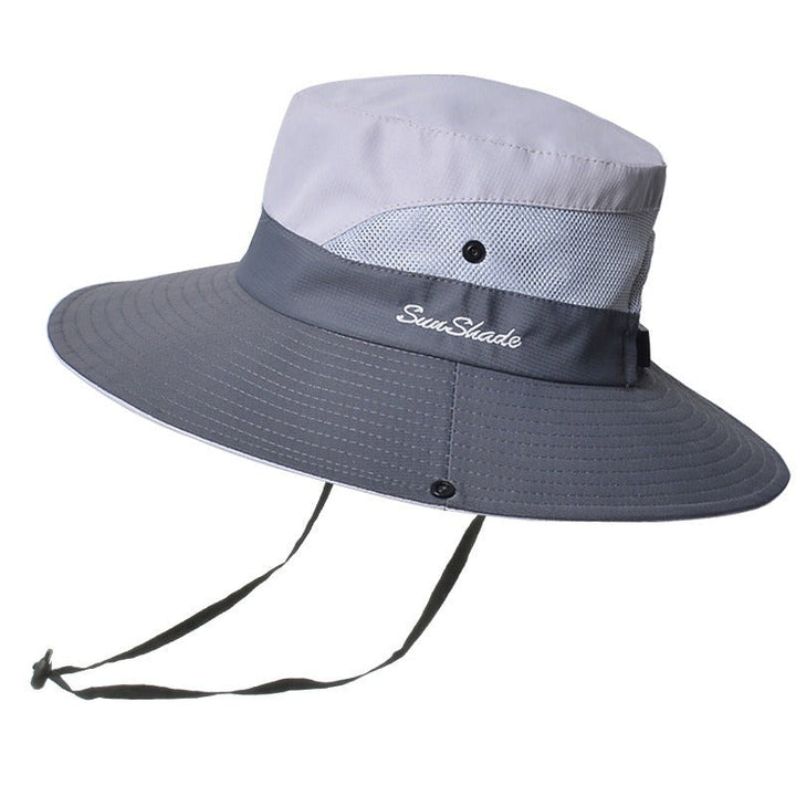 Stylish women's UV protection sun hat with a wide brim – Livia-Grey-Nora Luxe