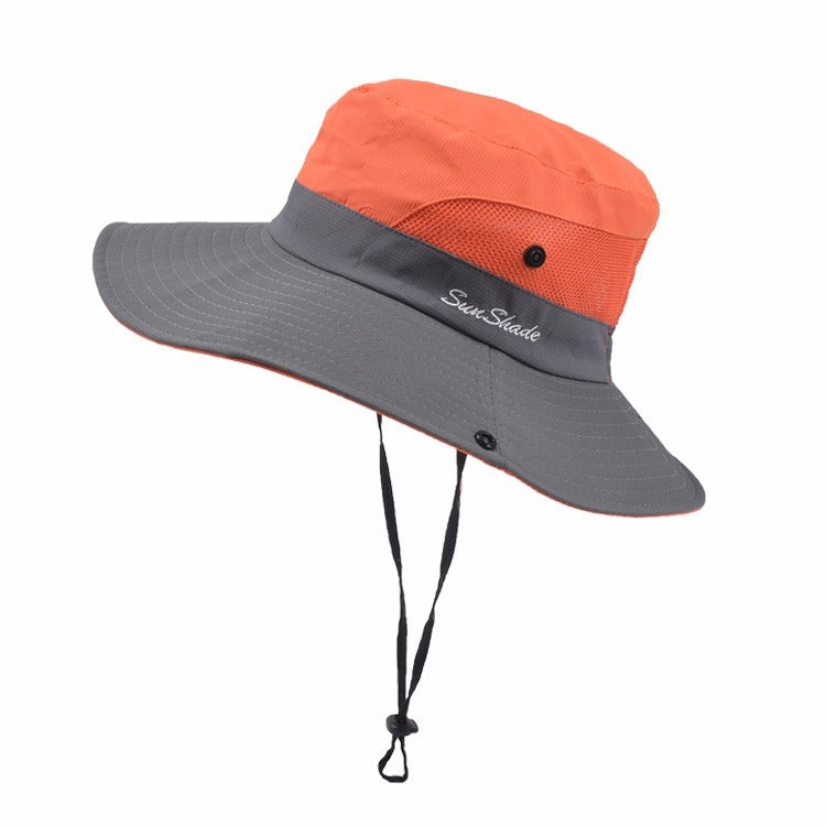 Stylish women's UV protection sun hat with a wide brim – Livia-Orange-Nora Luxe