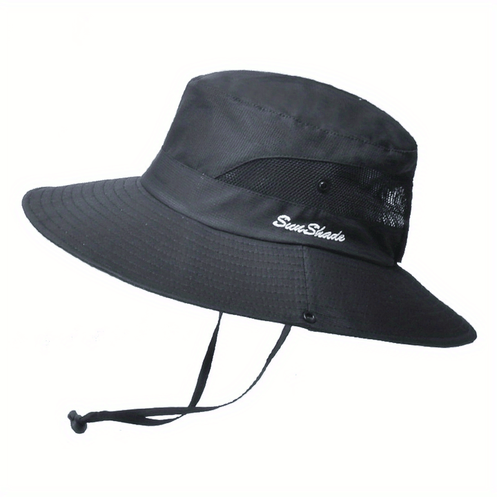 Stylish women's UV protection sun hat with a wide brim – Livia-Pure Black-Nora Luxe