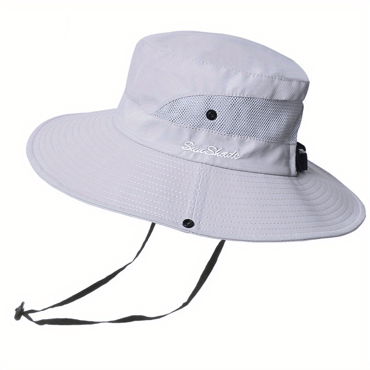 Stylish women's UV protection sun hat with a wide brim – Livia-Pure Light Grey-Nora Luxe