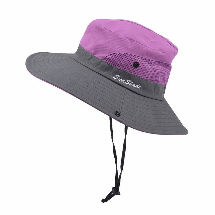 Stylish women's UV protection sun hat with a wide brim – Livia-Purple-Nora Luxe