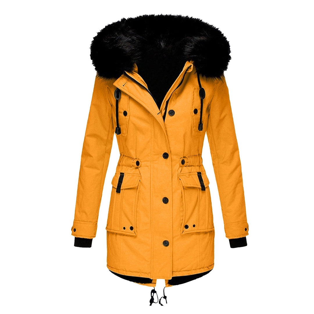 Stylish Women's Winter Coat - Elise-Ochre yellow-S-Nora Luxe
