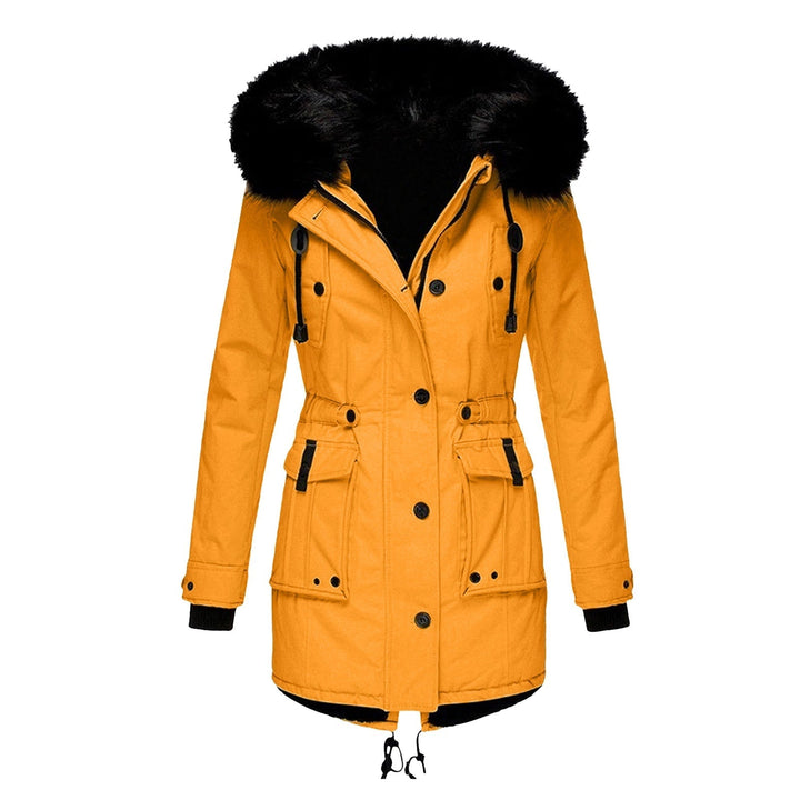 Stylish Women's Winter Coat - Elise-Ochre yellow-S-Nora Luxe