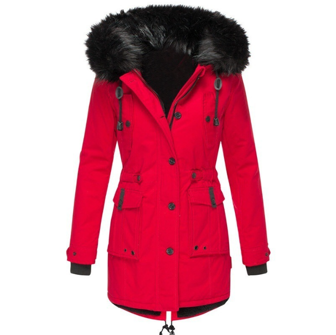 Stylish Women's Winter Coat - Elise-Red-S-Nora Luxe