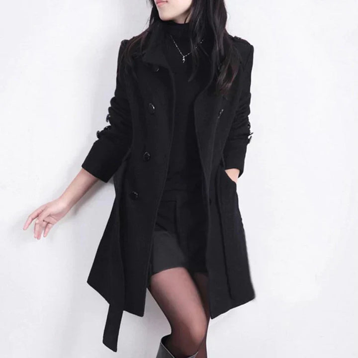 Stylish Women's Winter Coat with Belt - Sophie-Black-M-Nora Luxe
