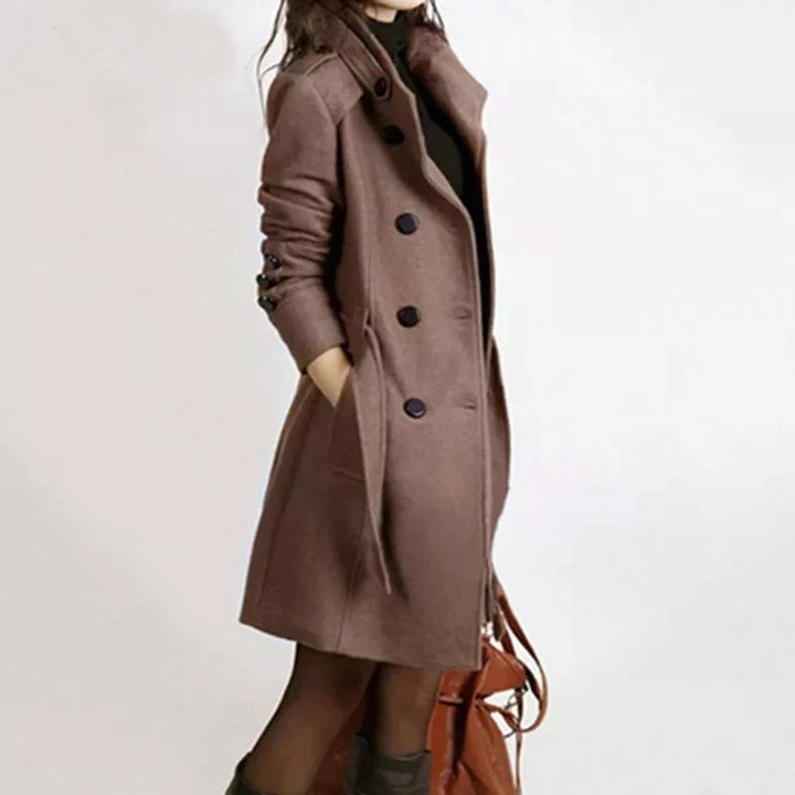 Stylish Women's Winter Coat with Belt - Sophie-Brown-M-Nora Luxe