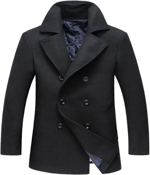 Stylish Wool Blend Jacket - Victor-Black-S-Nora Luxe