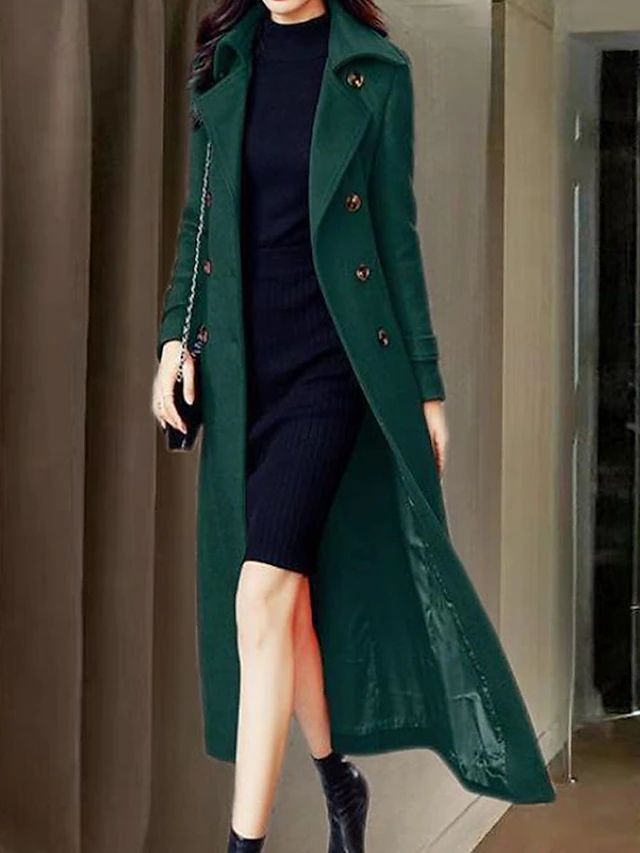 Stylish Wool Ladies' Coat - Elora-Green-S-Nora Luxe