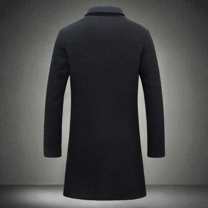 Stylish Wool Men's Coat - Maxwell-Black-2XS-Nora Luxe