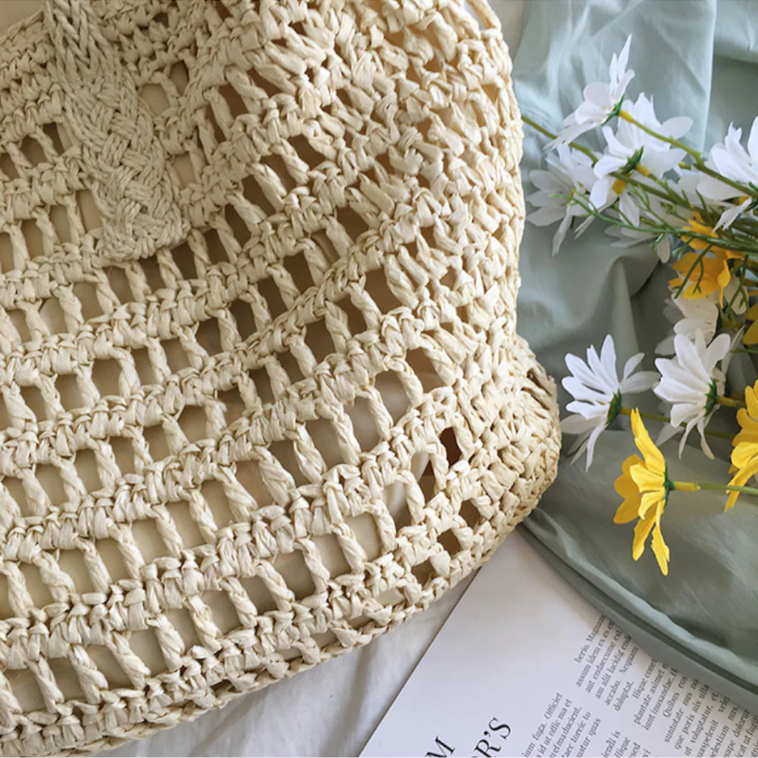 Stylish Woven Handbag for Women - BreezeTote-Brown-Nora Luxe