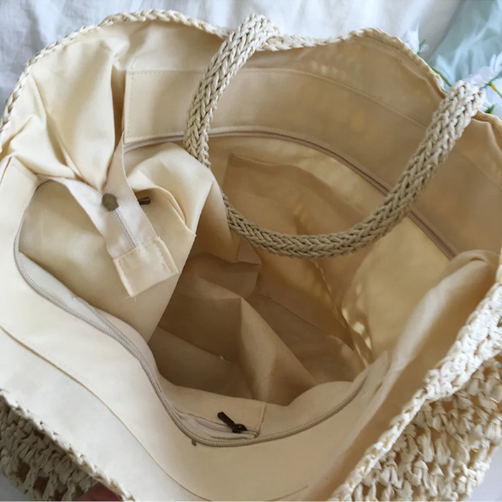 Stylish Woven Handbag for Women - BreezeTote-Brown-Nora Luxe