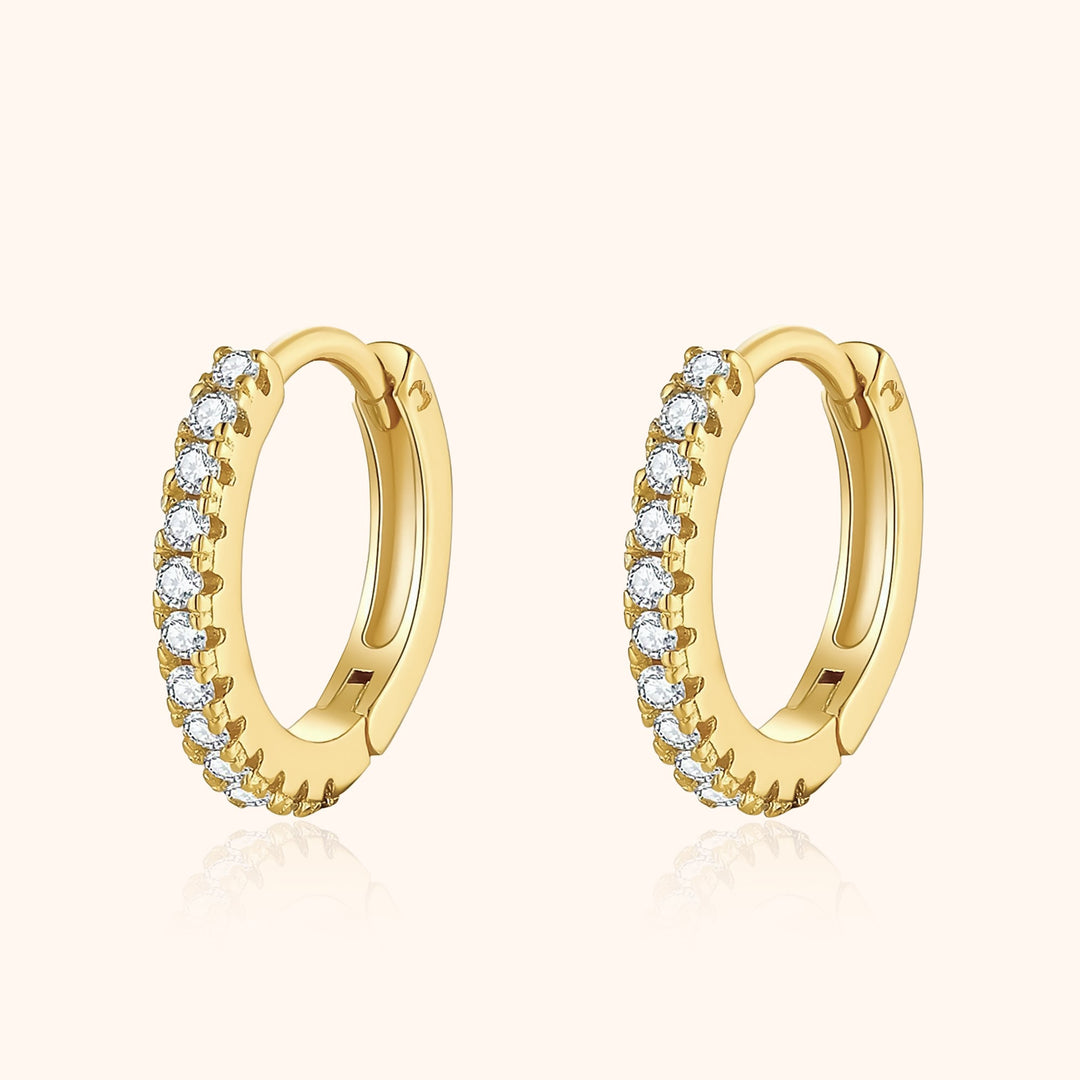 Stylish Zirconia Hoops - Aurina-Gold-Nora Luxe
