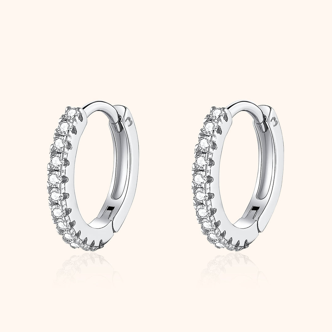 Stylish Zirconia Hoops - Aurina-Silver-Nora Luxe