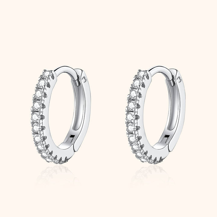 Stylish Zirconia Hoops - Aurina-Silver-Nora Luxe