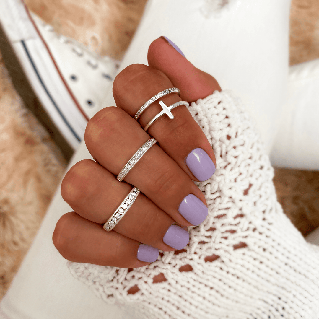 Stylish Zirconia Ring - Amelia-Silver-5-Nora Luxe