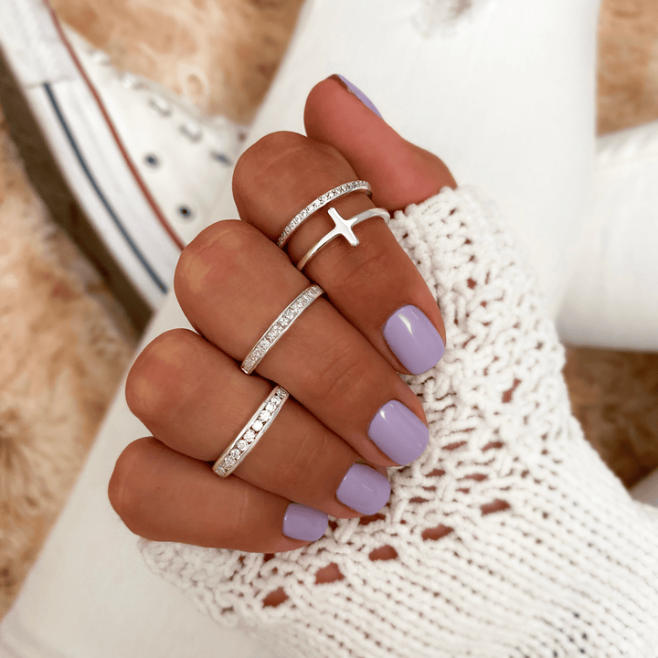 Stylish Zirconia Ring - Amelia-Silver-5-Nora Luxe