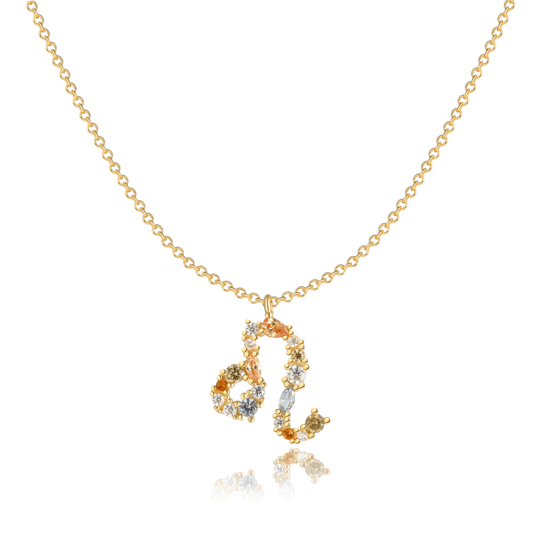 Stylish Zodiac Necklace - Celestia-Gold-Lion-Nora Luxe