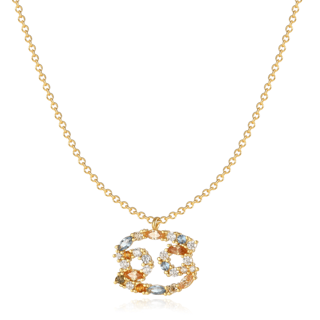 Stylish Zodiac Necklace - Celestia-Gold-Lobster-Nora Luxe