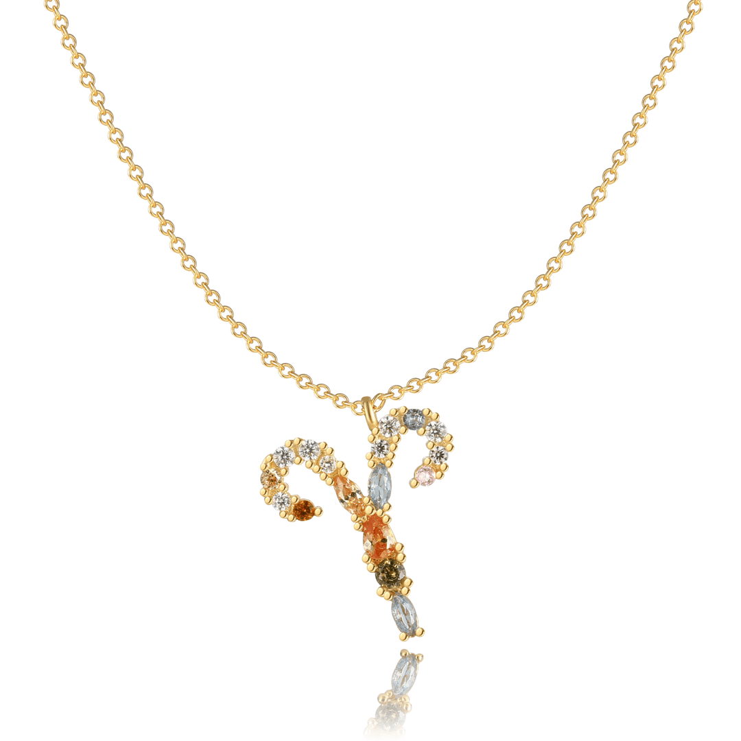Stylish Zodiac Necklace - Celestia-Gold-Ram-Nora Luxe