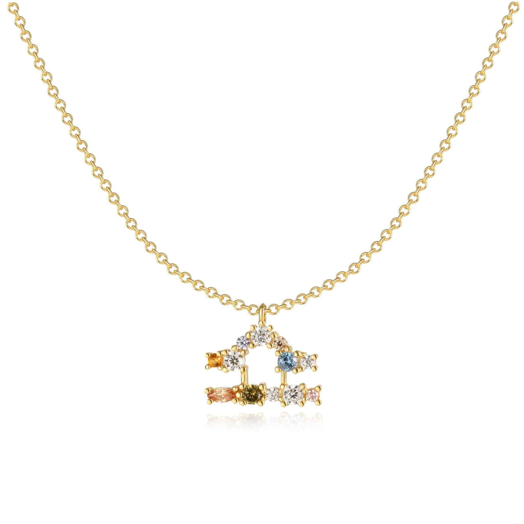Stylish Zodiac Necklace - Celestia-Gold-Scale-Nora Luxe