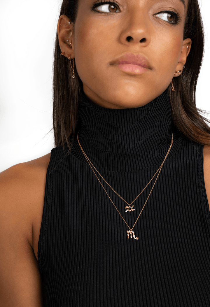 Stylish Zodiac Necklace - Celestia-Gold-Waterman-Nora Luxe
