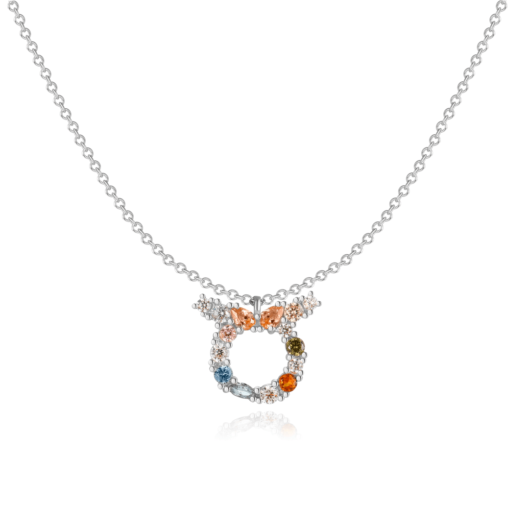 Stylish Zodiac Necklace - Celestia-Silver-Bull-Nora Luxe