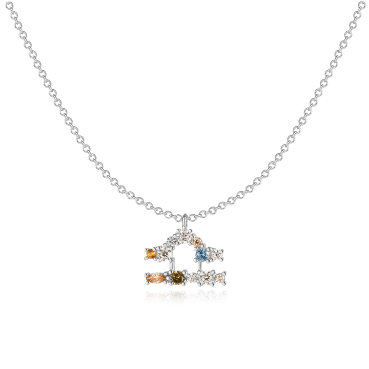 Stylish Zodiac Necklace - Celestia-Silver-Scale-Nora Luxe