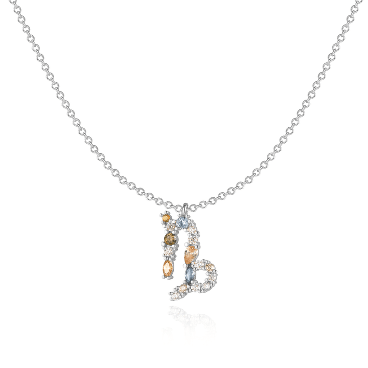 Stylish Zodiac Necklace - Celestia-Silver-Steenbok-Nora Luxe