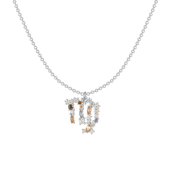 Stylish Zodiac Necklace - Celestia-Silver-Virgin-Nora Luxe