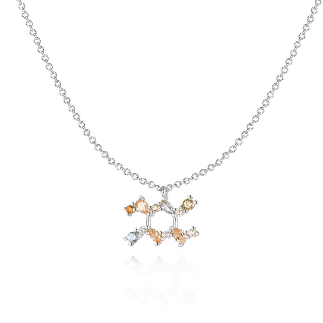 Stylish Zodiac Necklace - Celestia-Silver-Waterman-Nora Luxe