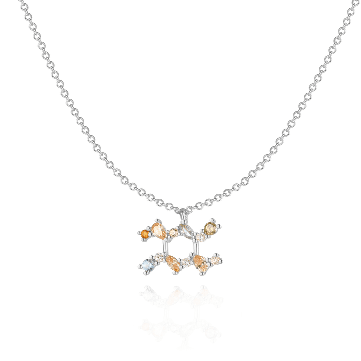 Stylish Zodiac Necklace - Celestia-Silver-Waterman-Nora Luxe