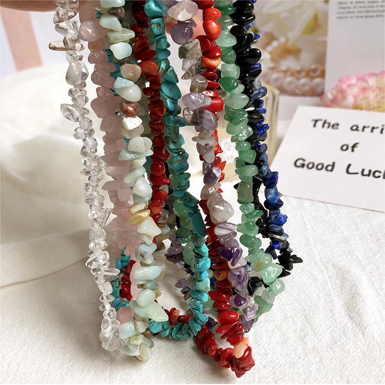 Stylishly Shaped Polished Crystal Necklace - Lina-Green Aventurine-Nora Luxe