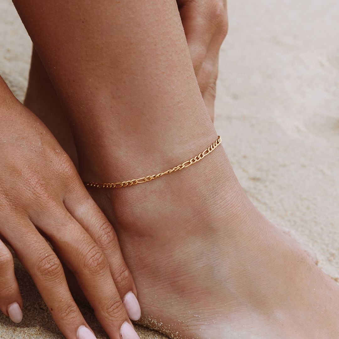 Subtle Ankle Bracelet for Women - Amalfi-Gold-Nora Luxe