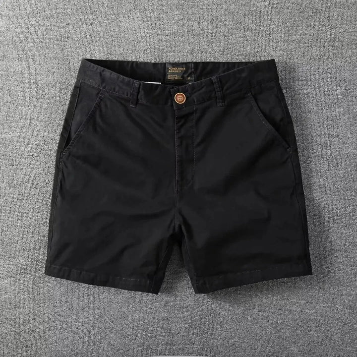 Summer chino shorts with a comfort fit – Matteo-Black-28-Nora Luxe