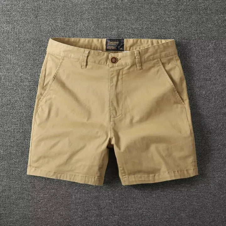 Summer chino shorts with a comfort fit – Matteo-Khaki-28-Nora Luxe