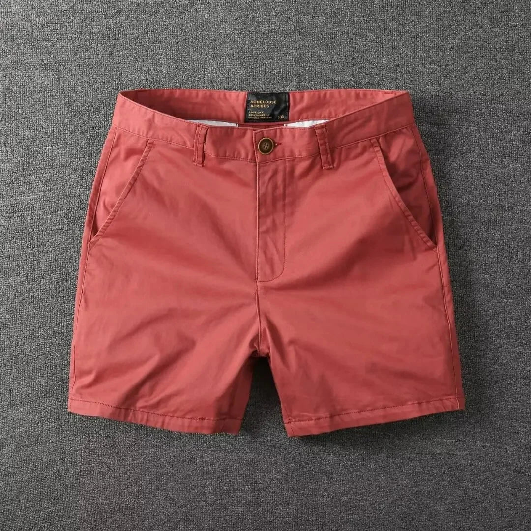Summer chino shorts with a comfort fit – Matteo-Orange-red-28-Nora Luxe