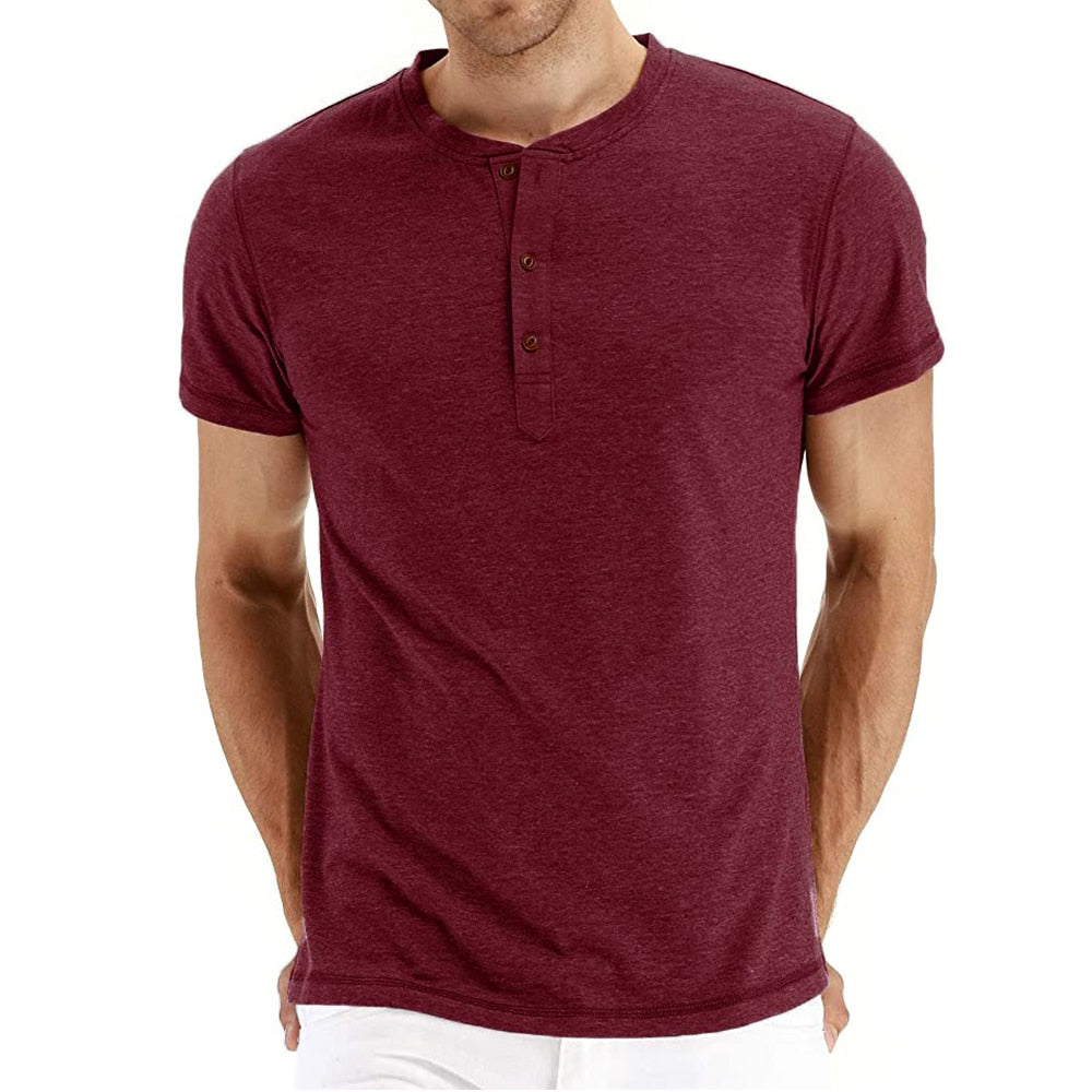 Summer Cotton Men's T-shirt – Finn-Burgundy red-S-State of Style