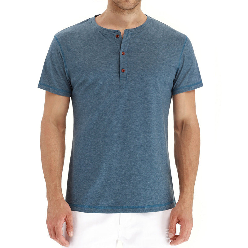 Summer Cotton Men's T-shirt – Finn-Dark blue-S-State of Style