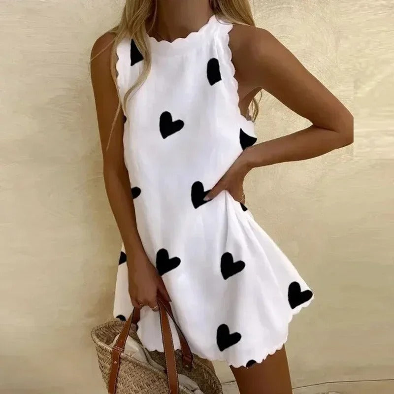 Summer Dress - Eva-White (Heart Pressure)-XS-Nora Luxe