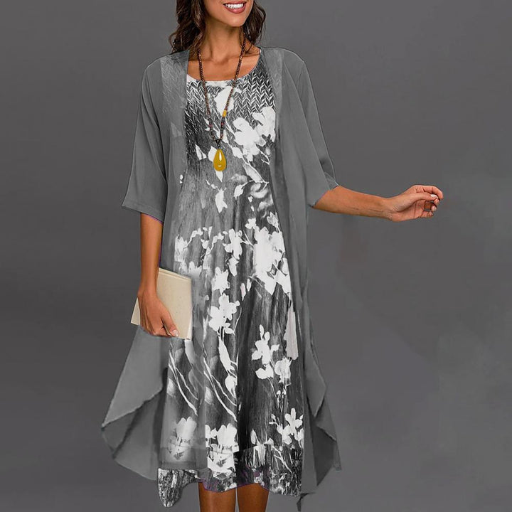 Summer Dress with Elastic Waist - Théa-Gray-S-Nora Luxe
