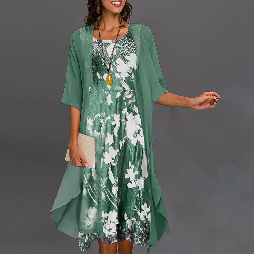 Summer Dress with Elastic Waist - Théa-Green-S-Nora Luxe